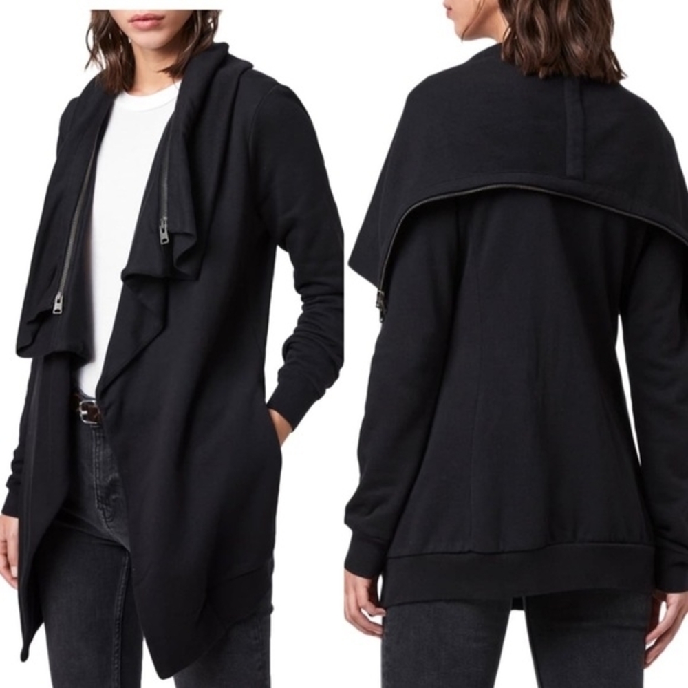 AllSaints Dahlia Sweatshirt Cardigan, Size Medium